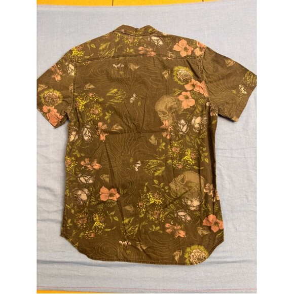 Quiksilver Floral Button Up Shirt Men's Size M Brown - Picture 8 of 9